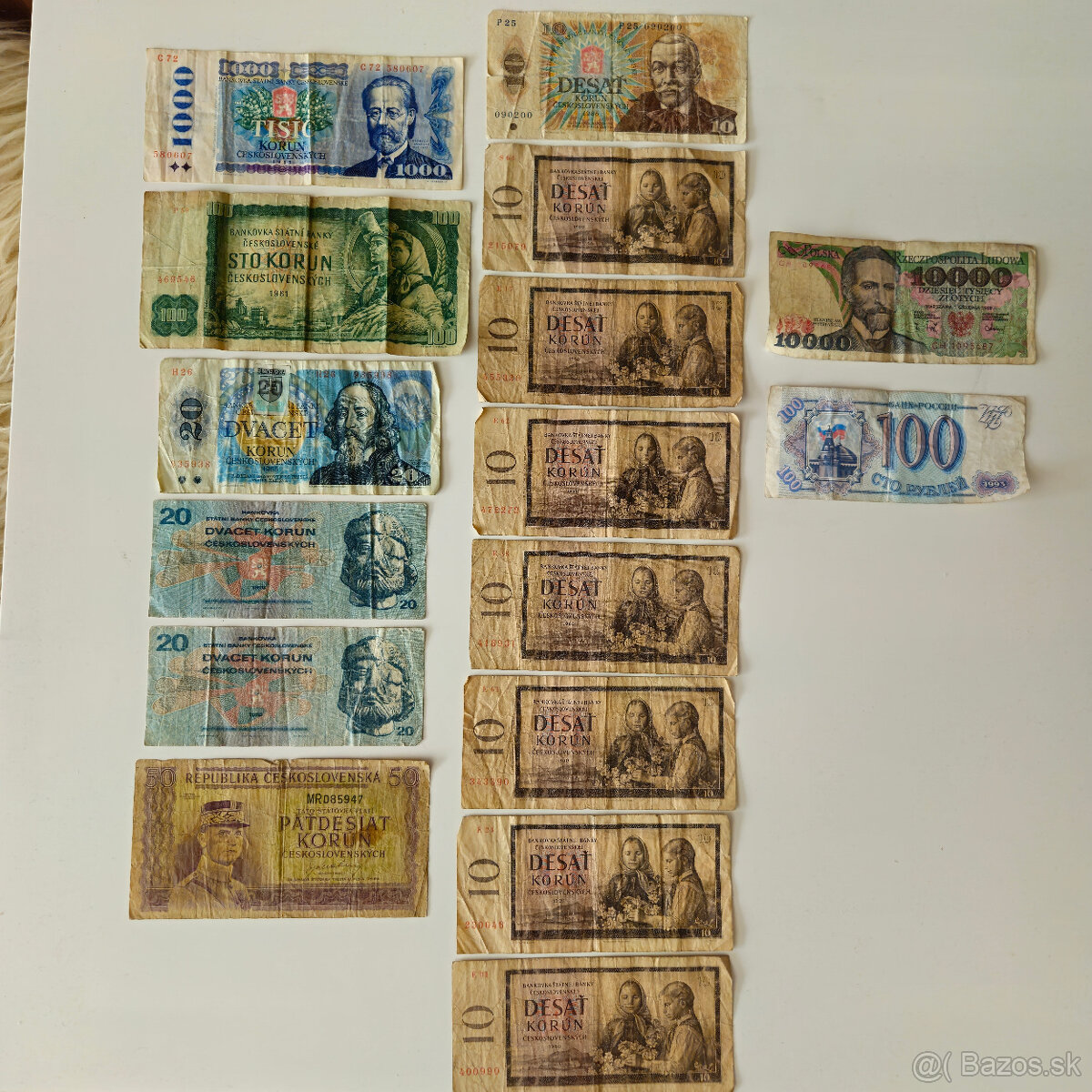 Československé staré bankovky