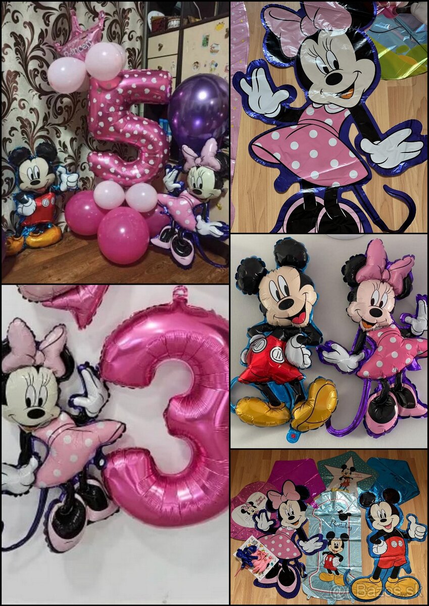 Nové balóny Minnie + Mickey mouse- sada AŽ 15/16/17 kusov