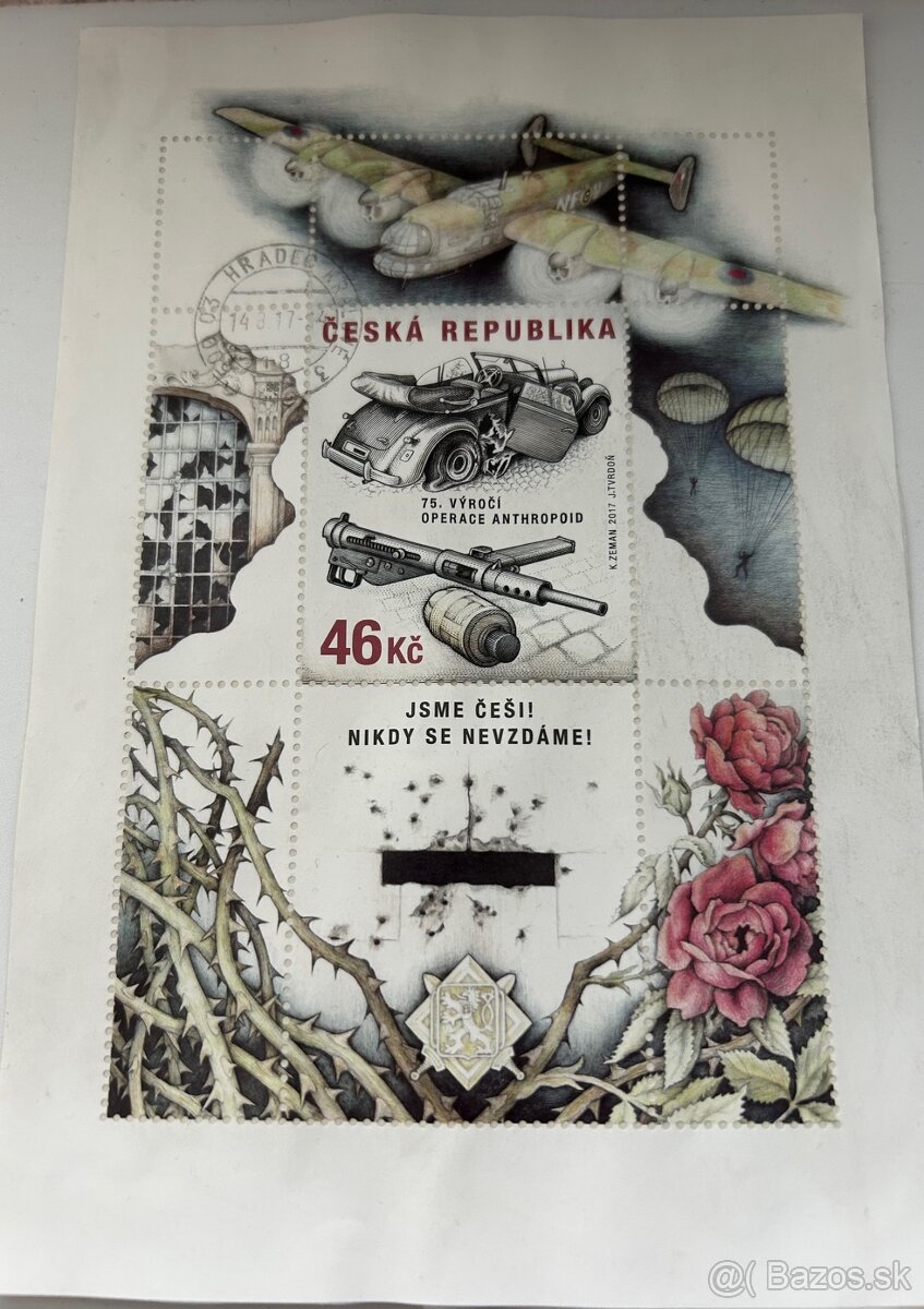 Známka "75.Výročí Operace Anthropoid"