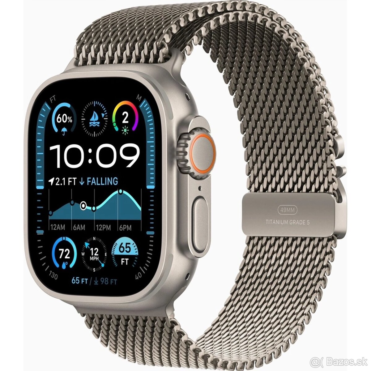 Apple Watch Ultra 2 49 mm prírodný titán s prírodným titánov