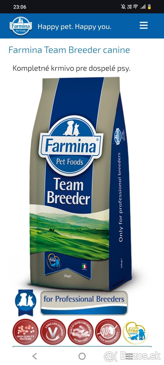Granule Farmina Team breeder Top Farmina