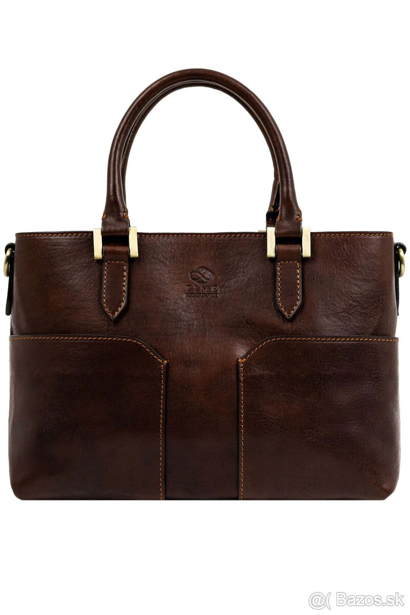 hnedá kožená kabelka - nová
