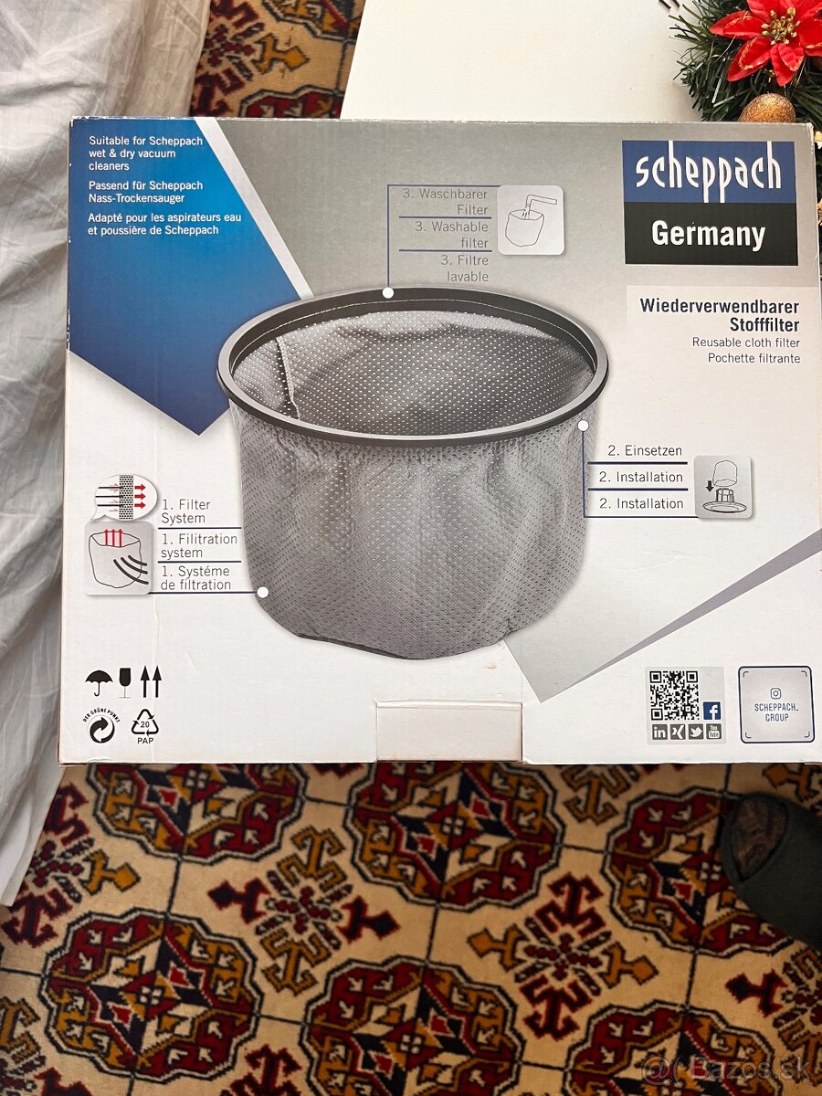 Scheppach látkový filter do vysávača na popol 2ks