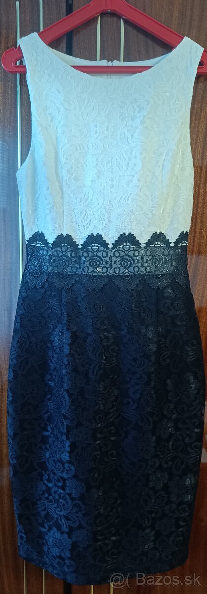 Elegantné Šaty čierno biele