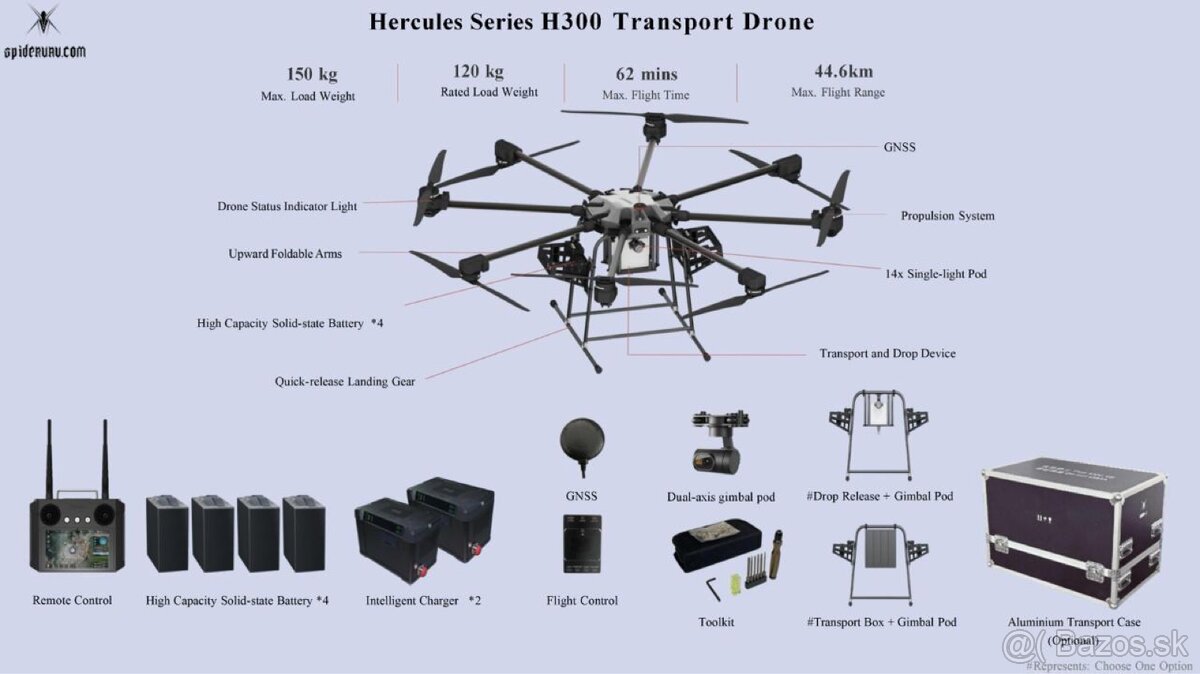 Agro Dron Spider Hercules H300 Payload 120KG