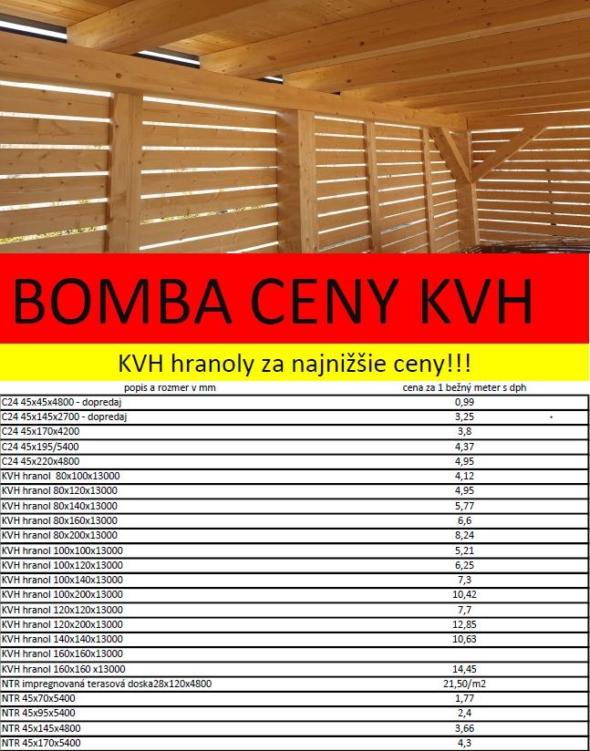 konštrukčné hranoly KVH a C24