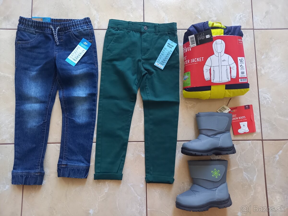 Chlapec bunda 110 - 116 a topanky 27 nové