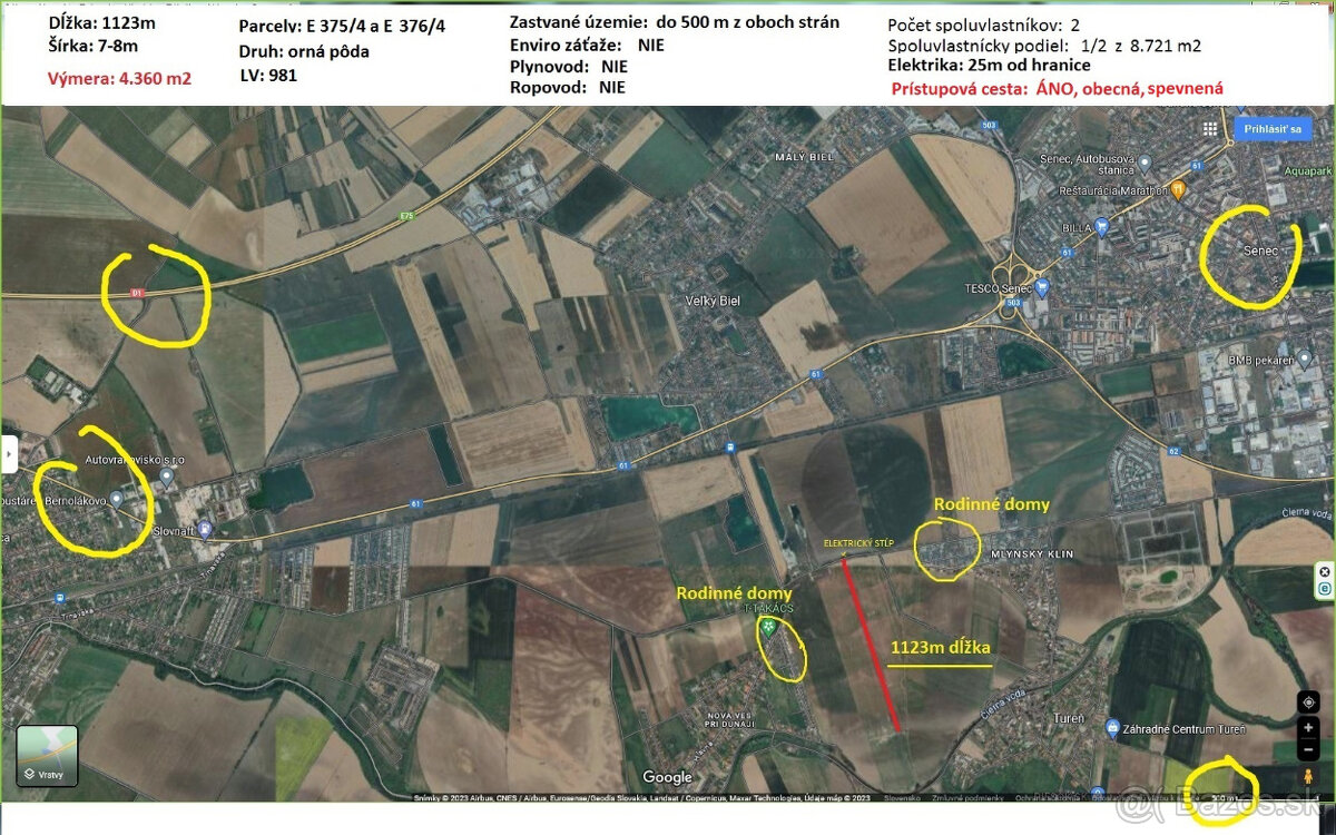Investičný pozemok pri Senci blízko zástavby - 4.360 m2