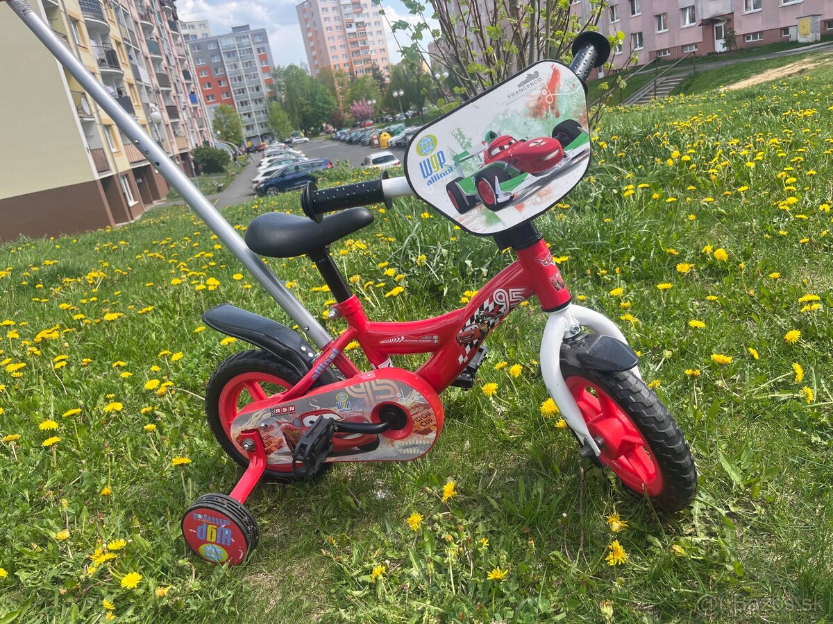 Predám detský bicykel McQueen – červený (ako nový)