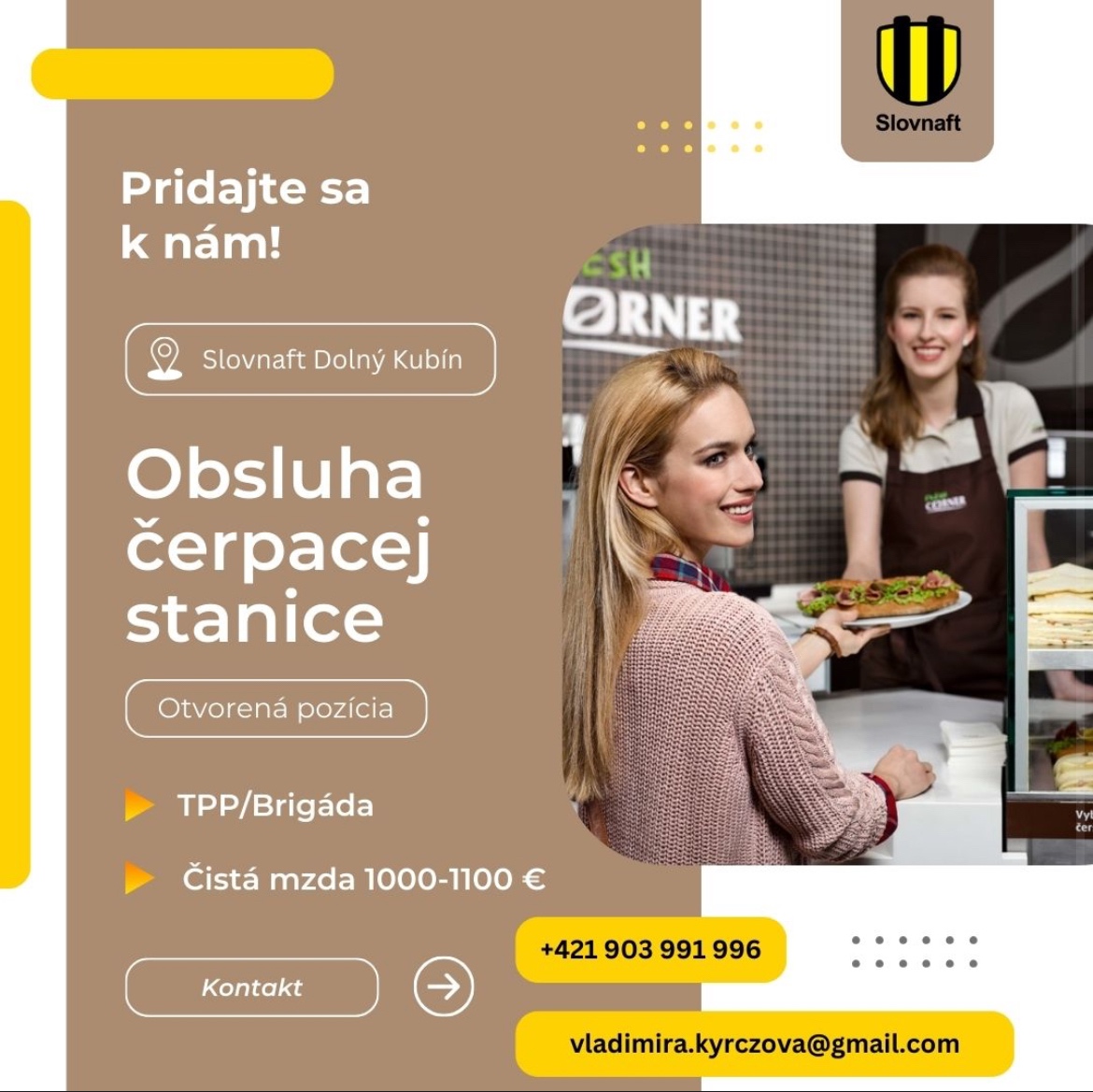 Pracovná ponuka Slovnaft (aj brigáda)