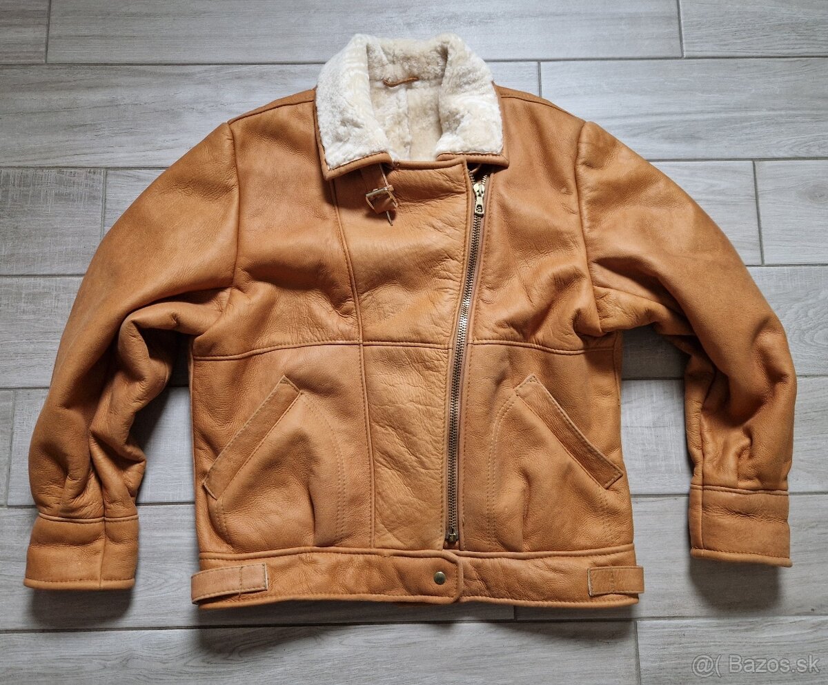 Dámská kožená bunda s beránkem velikost 40 (M)