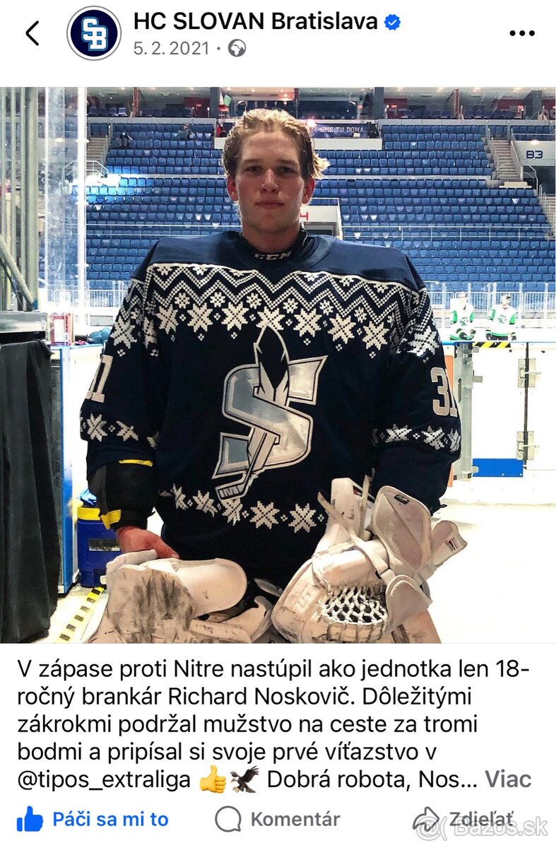 Original hraný hokejovy dres Noskovič#31 vianočný SLOVAN