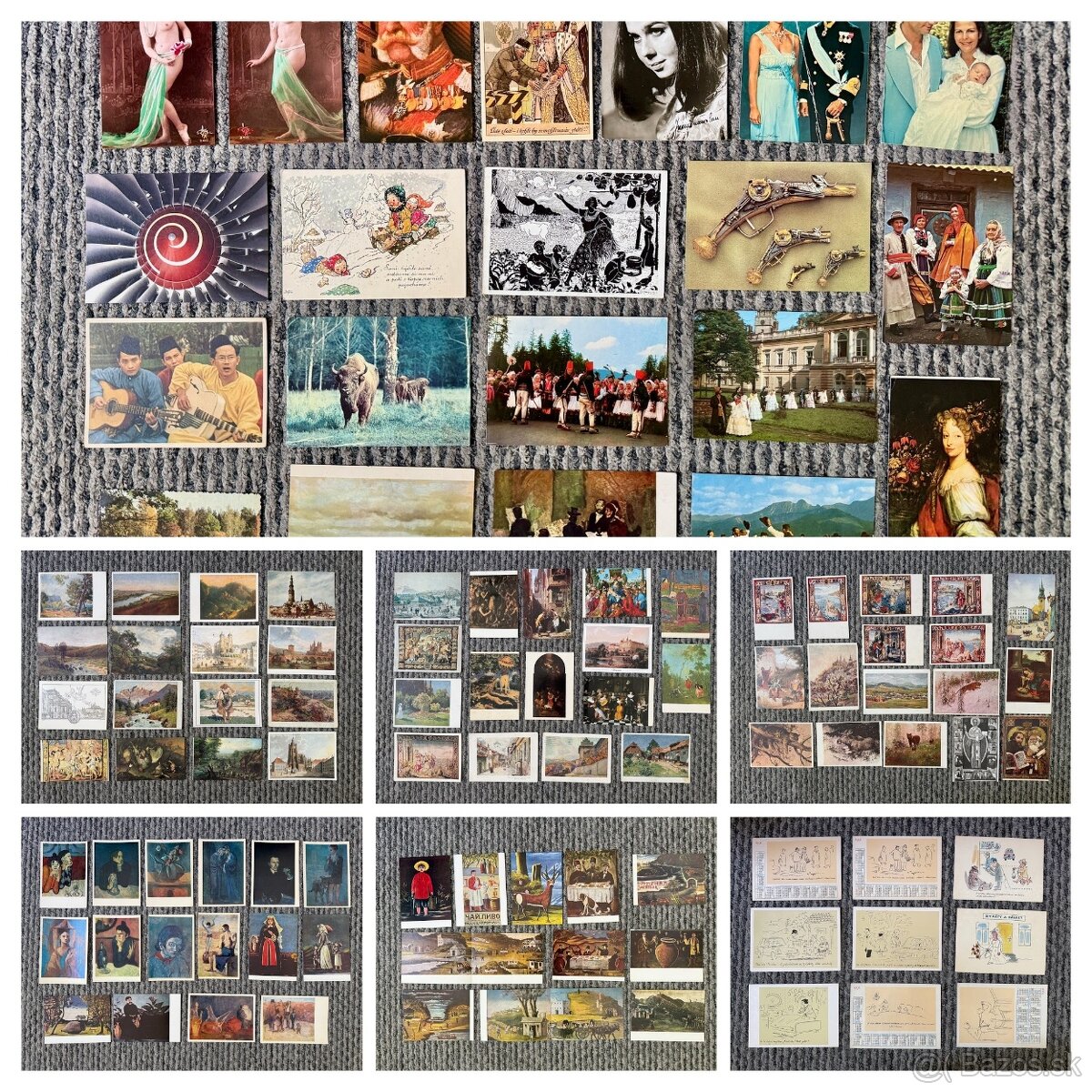 Pohľadnice obrazy, ilustrácie, folklór, príroda a iné 106ks