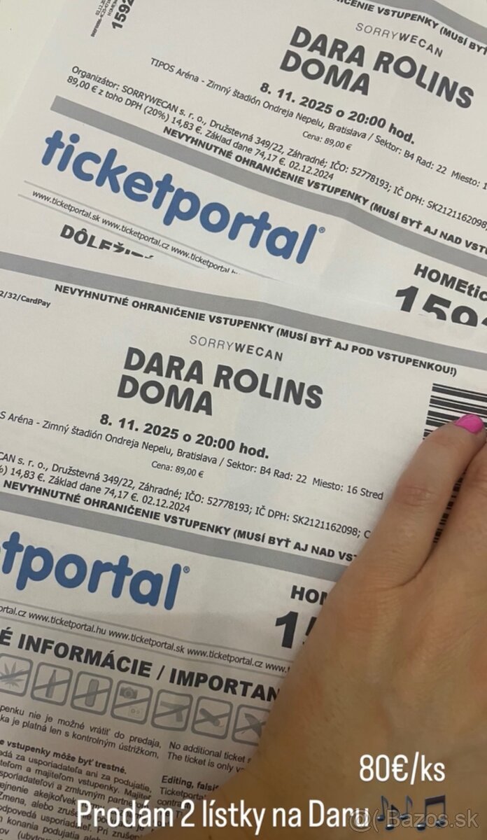 Vstupenky Dara Rollins ,Bratislava 8.11.2025