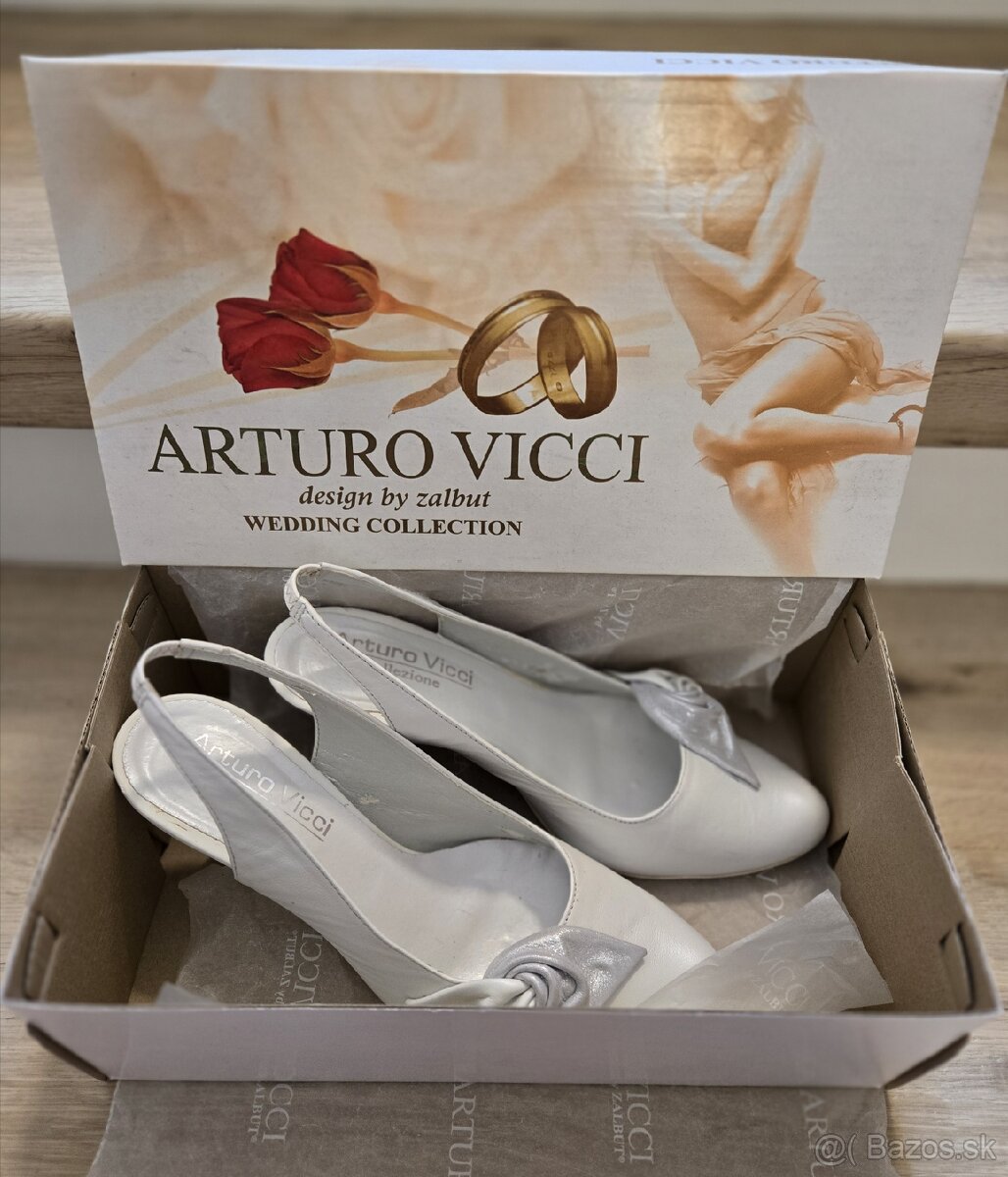 Dámske biele topánky 37 svadobné