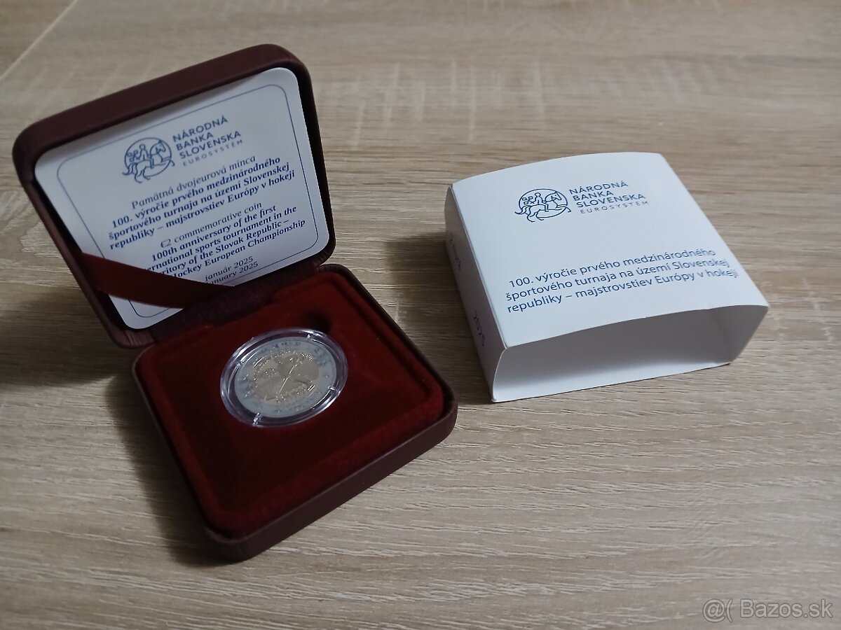 Predám 2 eur Proof Hokej