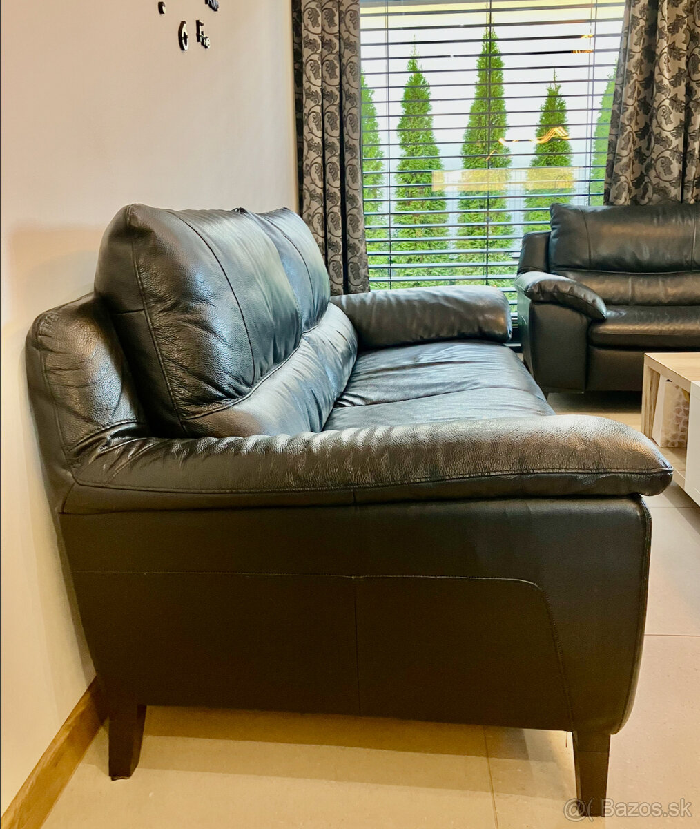 2x gauč a kreslo - KOŽA