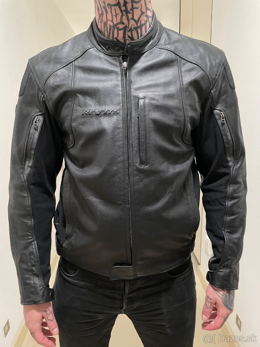 REVIT čierna kožená jazdecká bunda Adrenaline