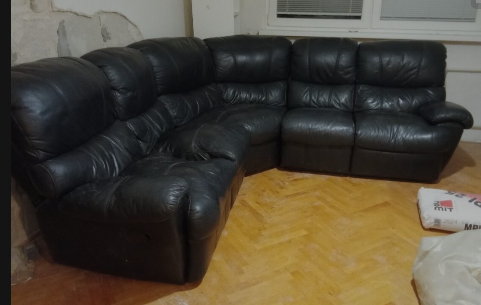 Kožená sedacia súprava rohova