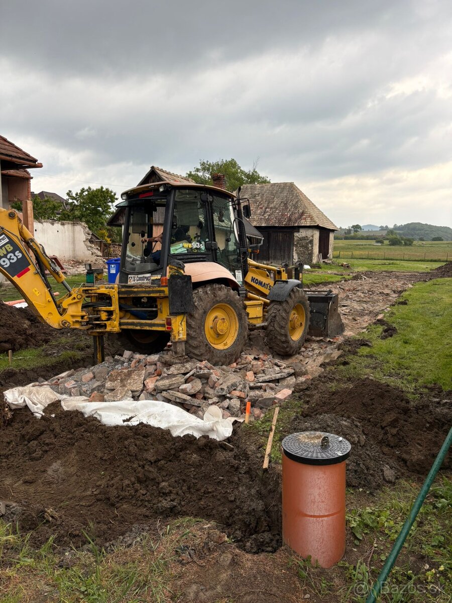 Úprava terénu, preprava a doprava strojov a materiálu, bager