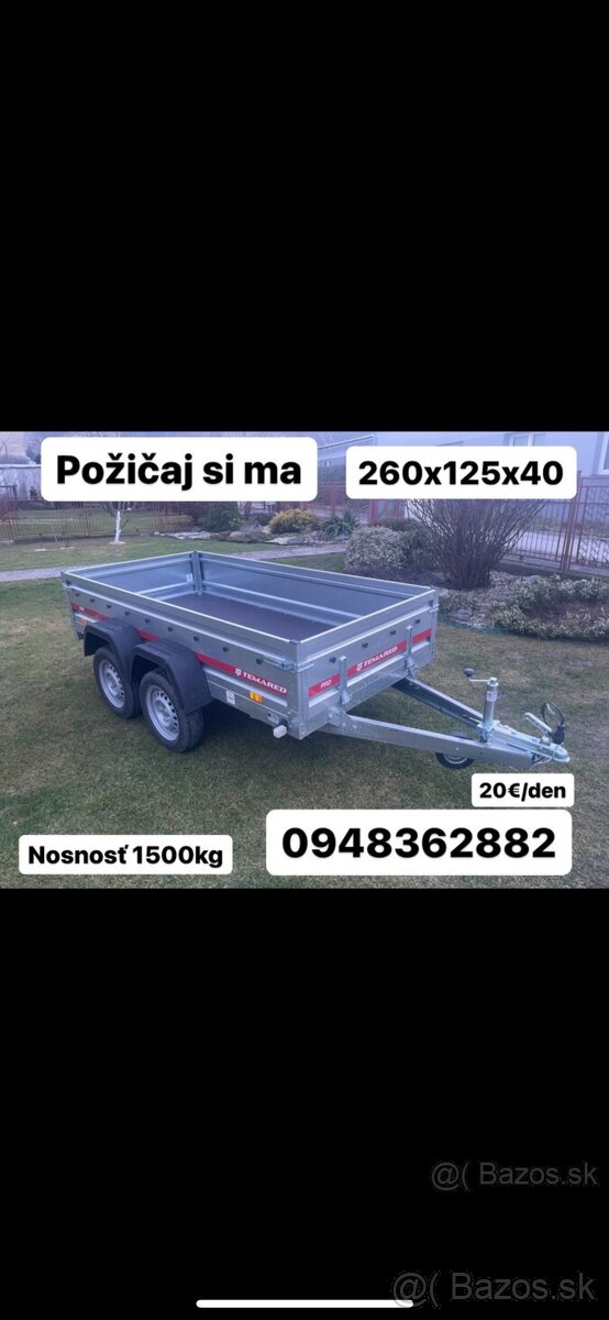 Prenajom dvojnapravoveho vozika 263x125x40