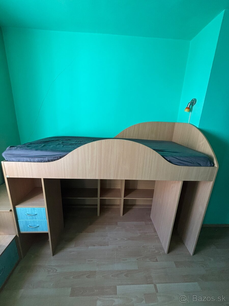 Ponukam vyvýšenú postel s úložným priestorom+MATRAC A ROŠT