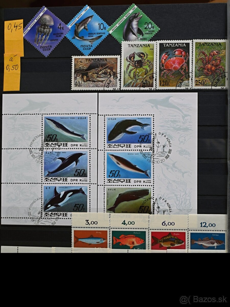 Známky - fauna - ryby a morský život