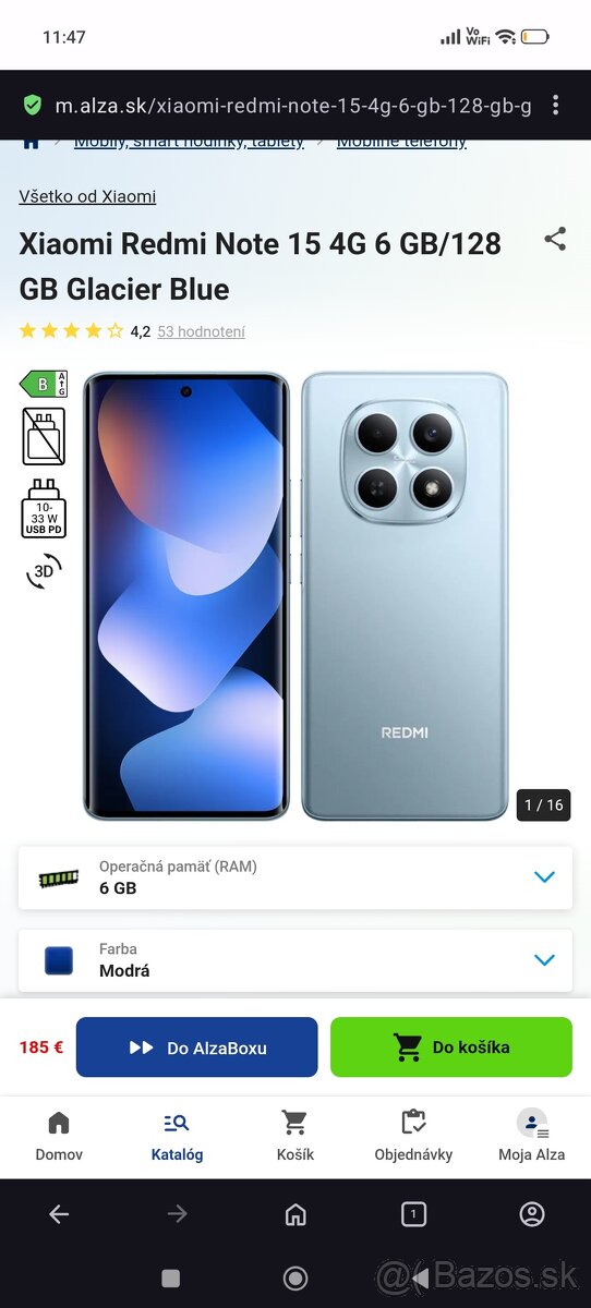 REDMI NOTE 15 LEN ZA 120 EUR
