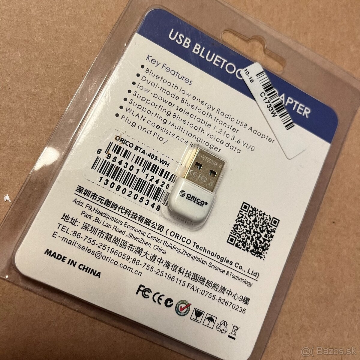USB Bluetooth adaptér ORICO BTA-403 biely