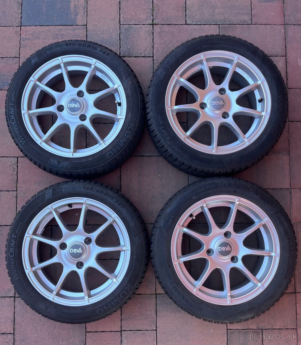 Orig. hliníkové disky Smart R15, 3x112