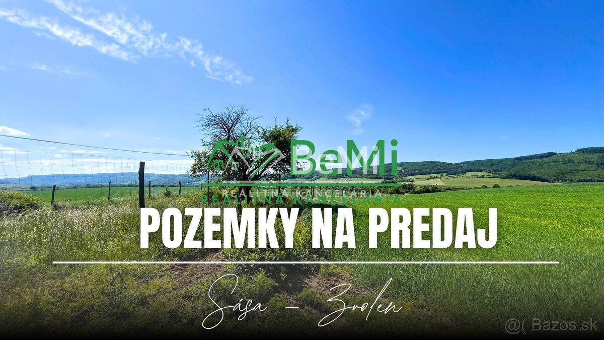 Rovinaté pozemky 7700m2 Sása, Zvolen