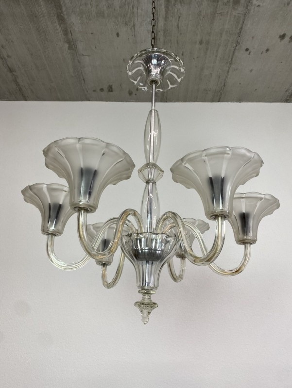 Veľký celosklenený halový luster