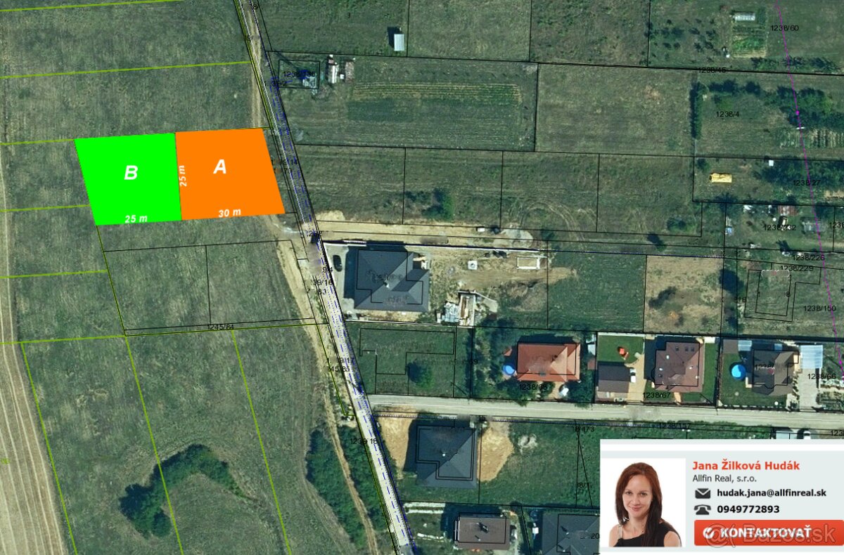 7 árové parcely na výstavbu RD blízko Prešova - Fintice