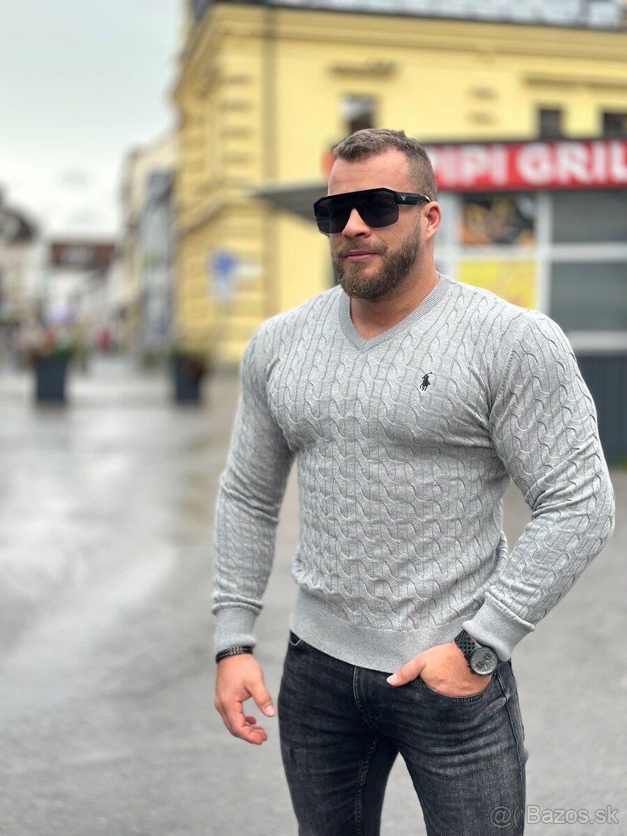 Svetrik Ralph Lauren sivý