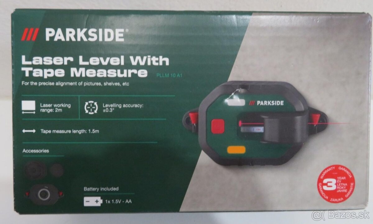 Laserová vodováha s meracím pásmom