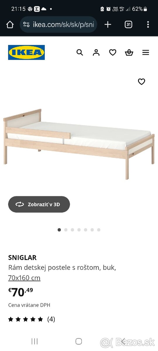 Detska postel Ikea sniglar