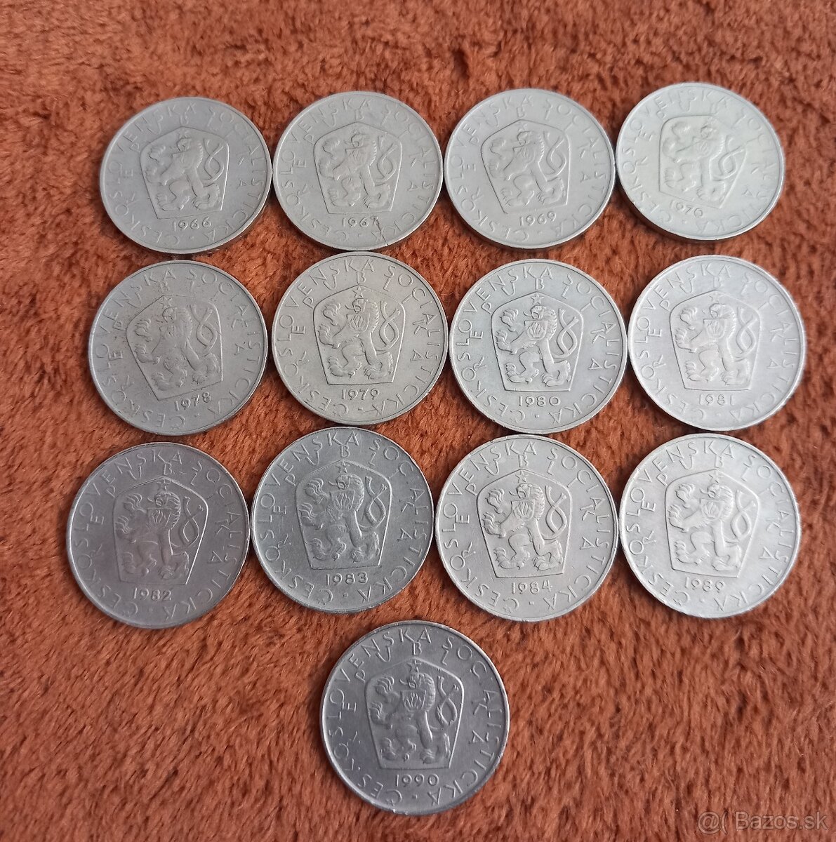 Predám mince 5 kčs 1966 až 1990, ČSSR