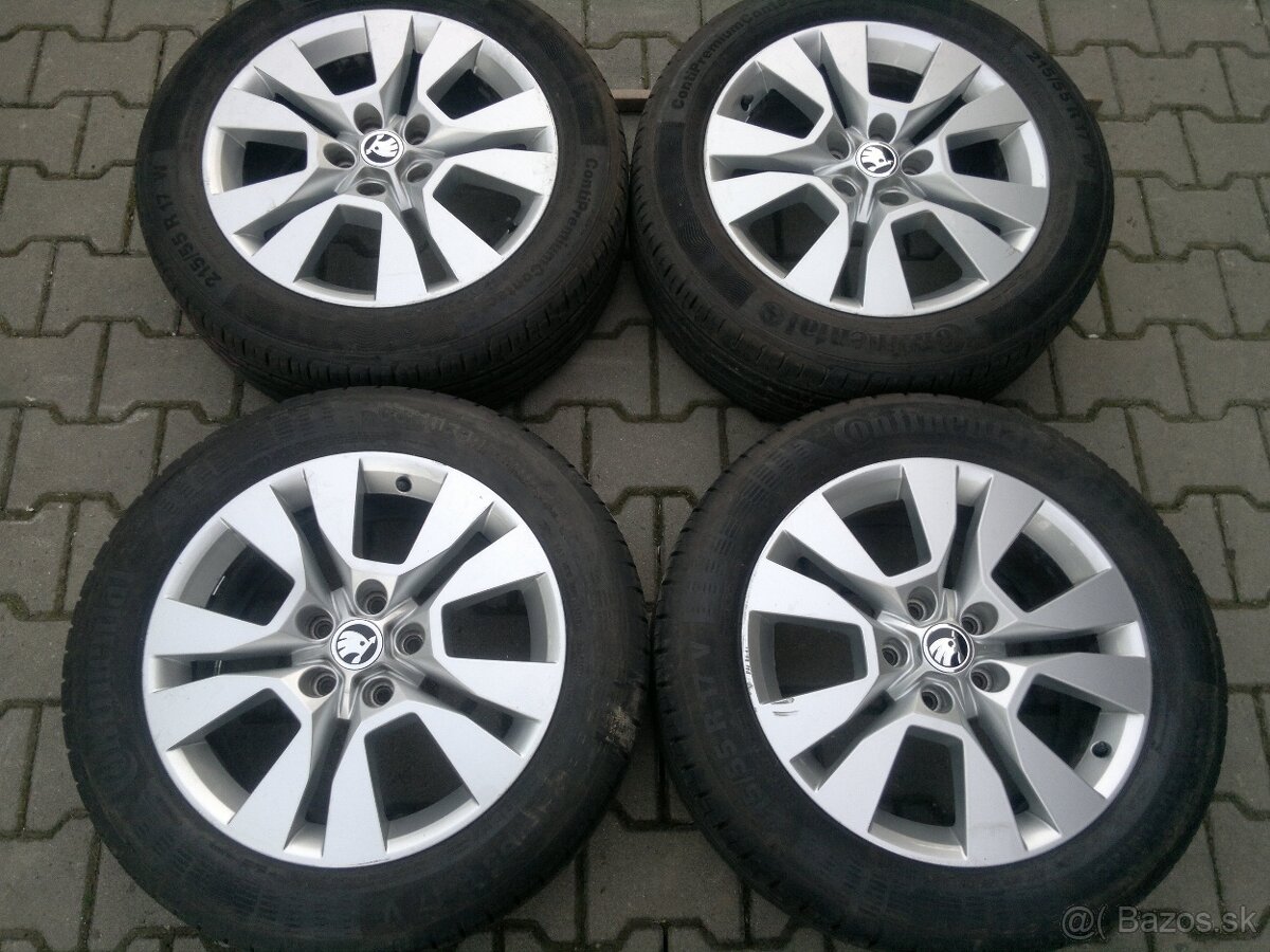 Elektrony Skoda Karoq 5x112 r17, letne pneu 215/55 R17