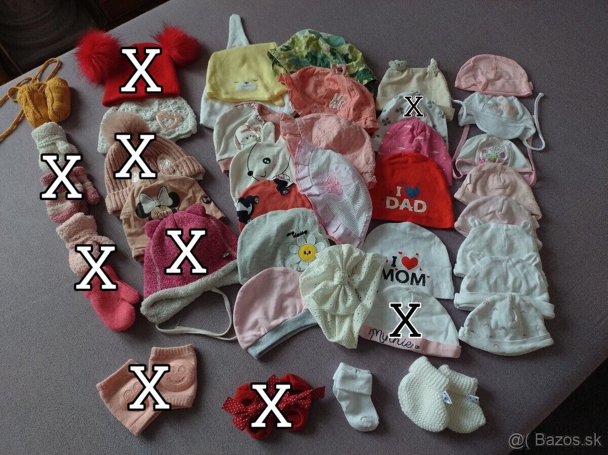 Detské/ dojčenské čiapky, klobúčiky, rukavice, chránič kolie
