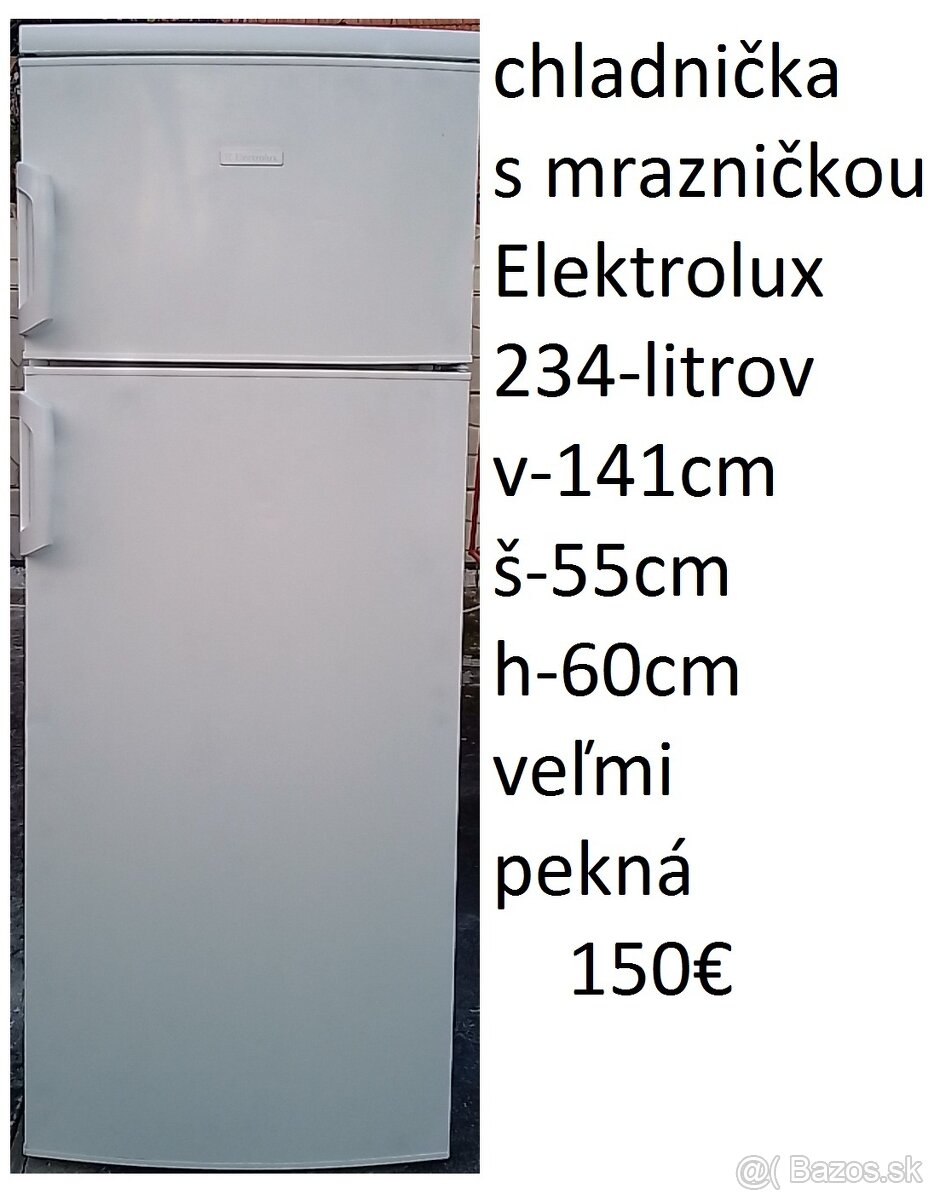 predám chladničku s mrazničkou Elektrolux