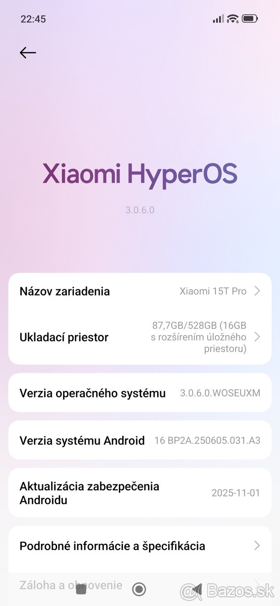 Xiaomi 15 t pro čierna farba