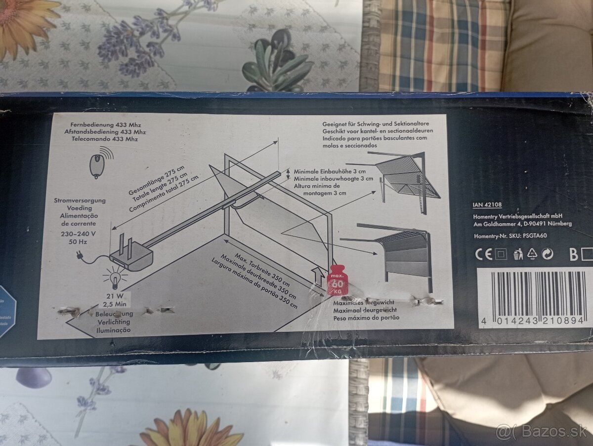 Predám elektrické otváranie garážovej brány