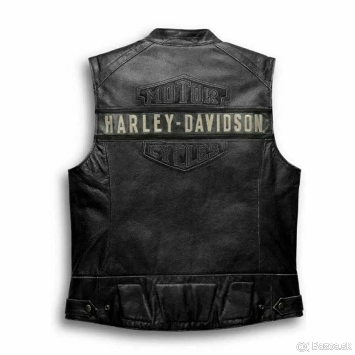 Moto Vyšívaná - Kožená Vesta Harley Davidson