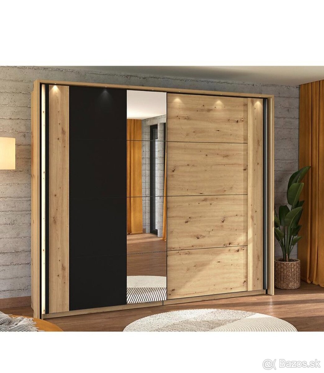 SKRIŇA dub artisan/čierna