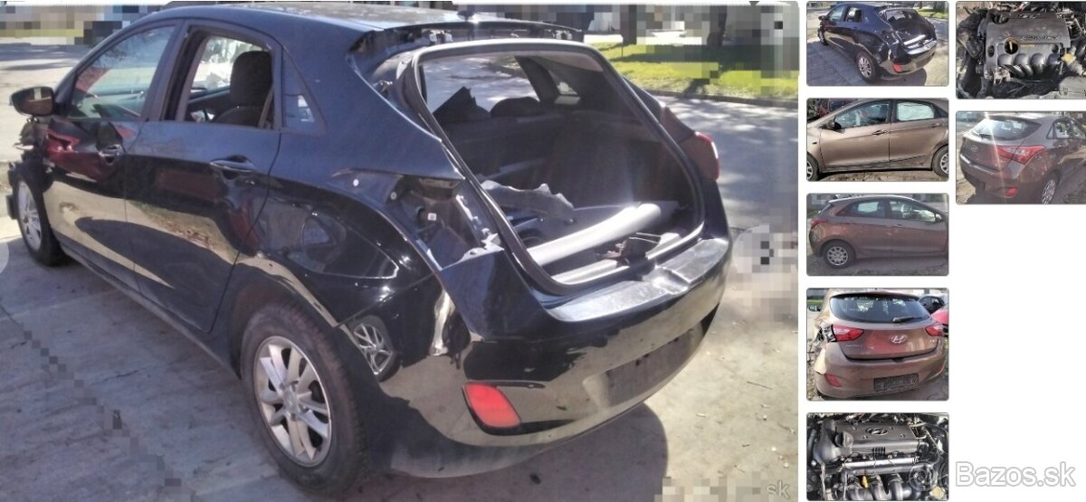 Hyundai i30 1.6 CRDI 2012 predám VODIČOVÉ DVERE, MOTOR D4FB,