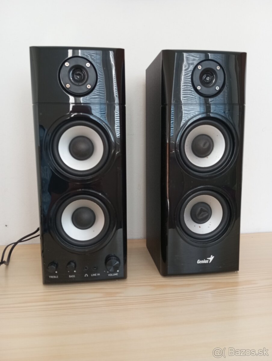 Predám reproduktory GENIUS SP-HF1800A2 čierne drevo 50W