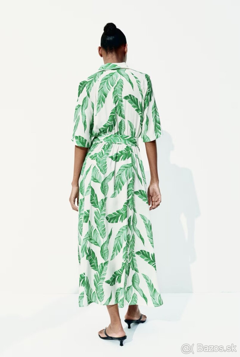 Košeľové šaty H&M so zaväzovacím opaskom,XS - 34 a M - 38