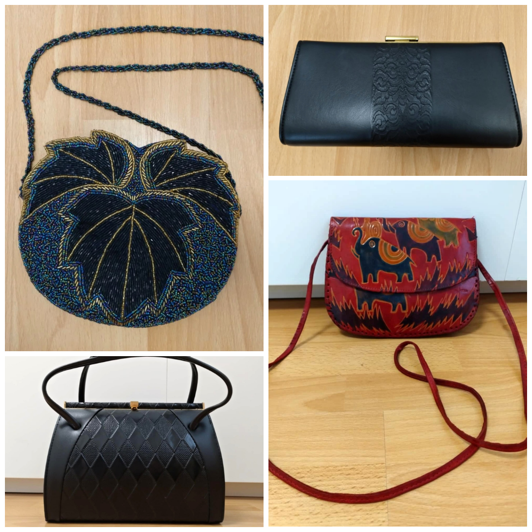 SET 4x dámska kabelka (modrá, červená, čierna zlatá)