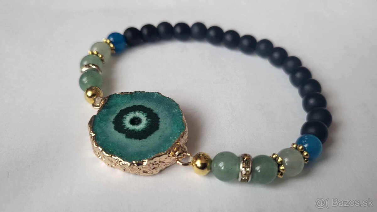 Náramok  drúzou Achátu a onyx