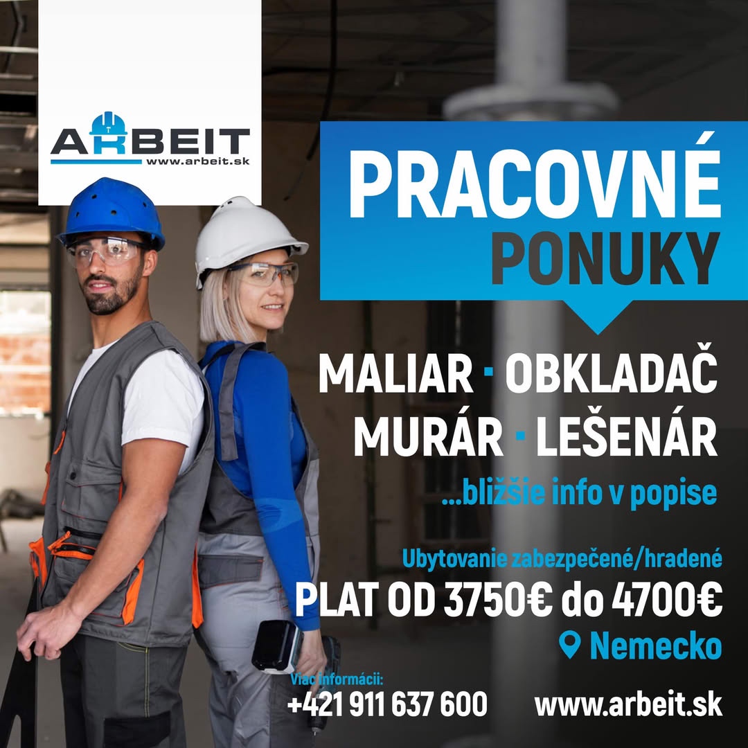 Hľadáme BETONÁROV, TAPETÁROV | MALIAROV, LEŠENÁROV A OBKLADA